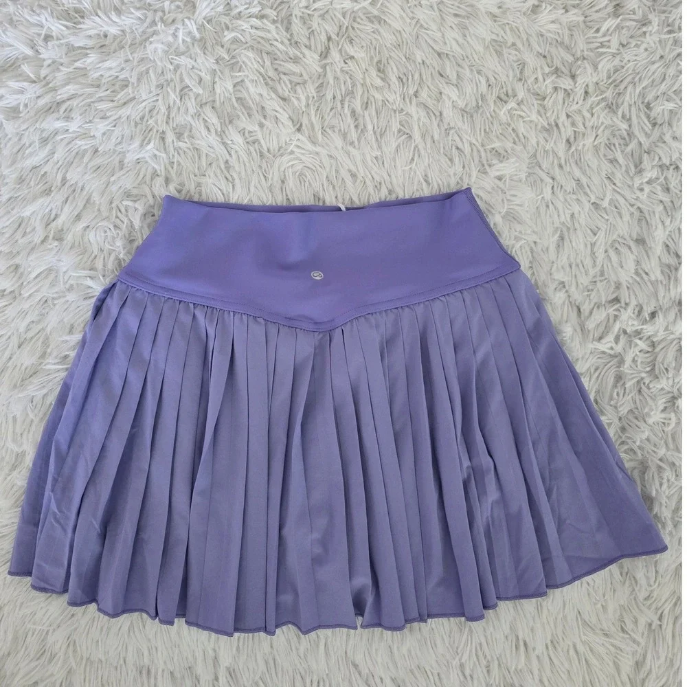 CRZ YOGA Purple Pleated Tennis Skirt Women L 12 Athletic Skort with‎ Pockets - Picture 3 of 6